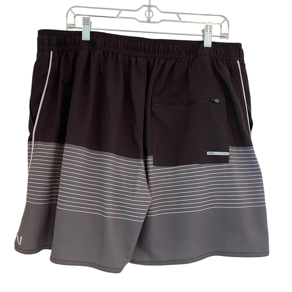 Vuori Trail Shorts Shale Gray Stripe Lined Men's XXL V341 Drawstring READ - Picture 5 of 12